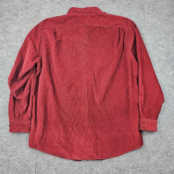 Vintage LL Bean Shirt Mens Large Red Button Down Thick Corduroy Outdoors Fall - Picture 5 of 5